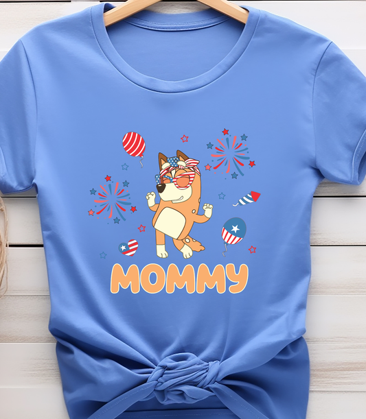 Bluey Mommy  - 4th of July - DTF Transfer