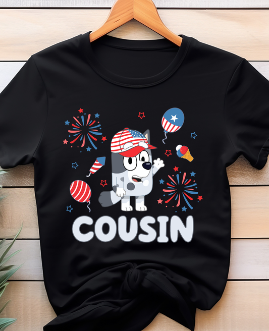 Bluey Cousin - 4th of July - DTF Transfer