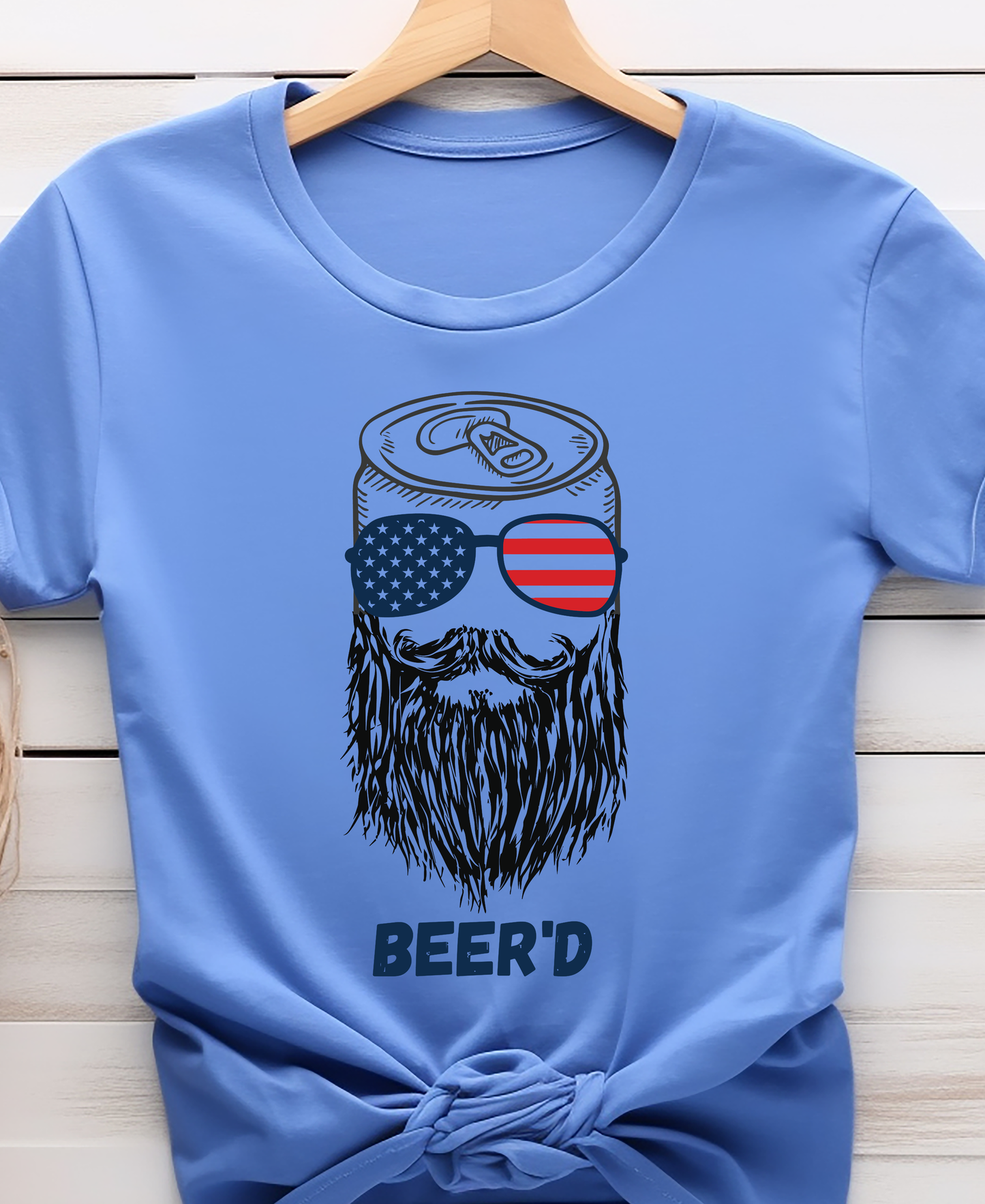 Beer'd Can With Glasses USA Flag  - 4th of July - DTF Transfer