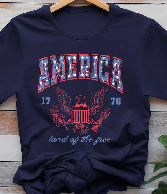 America-1776-Land of the Free - 4th of July - DTF Transfer