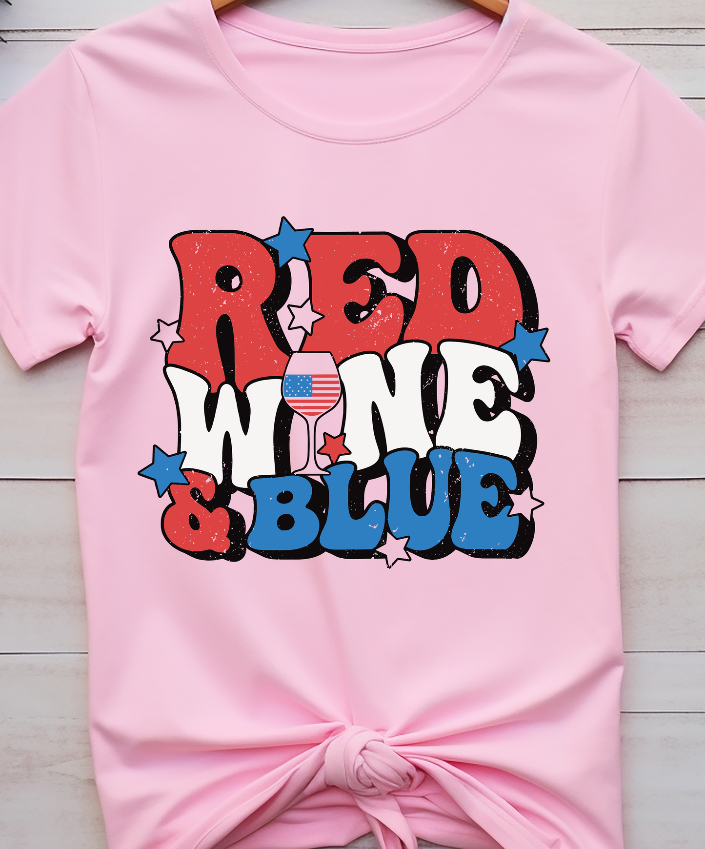 Red Wine & Blue  - 4th of July - DTF Transfer