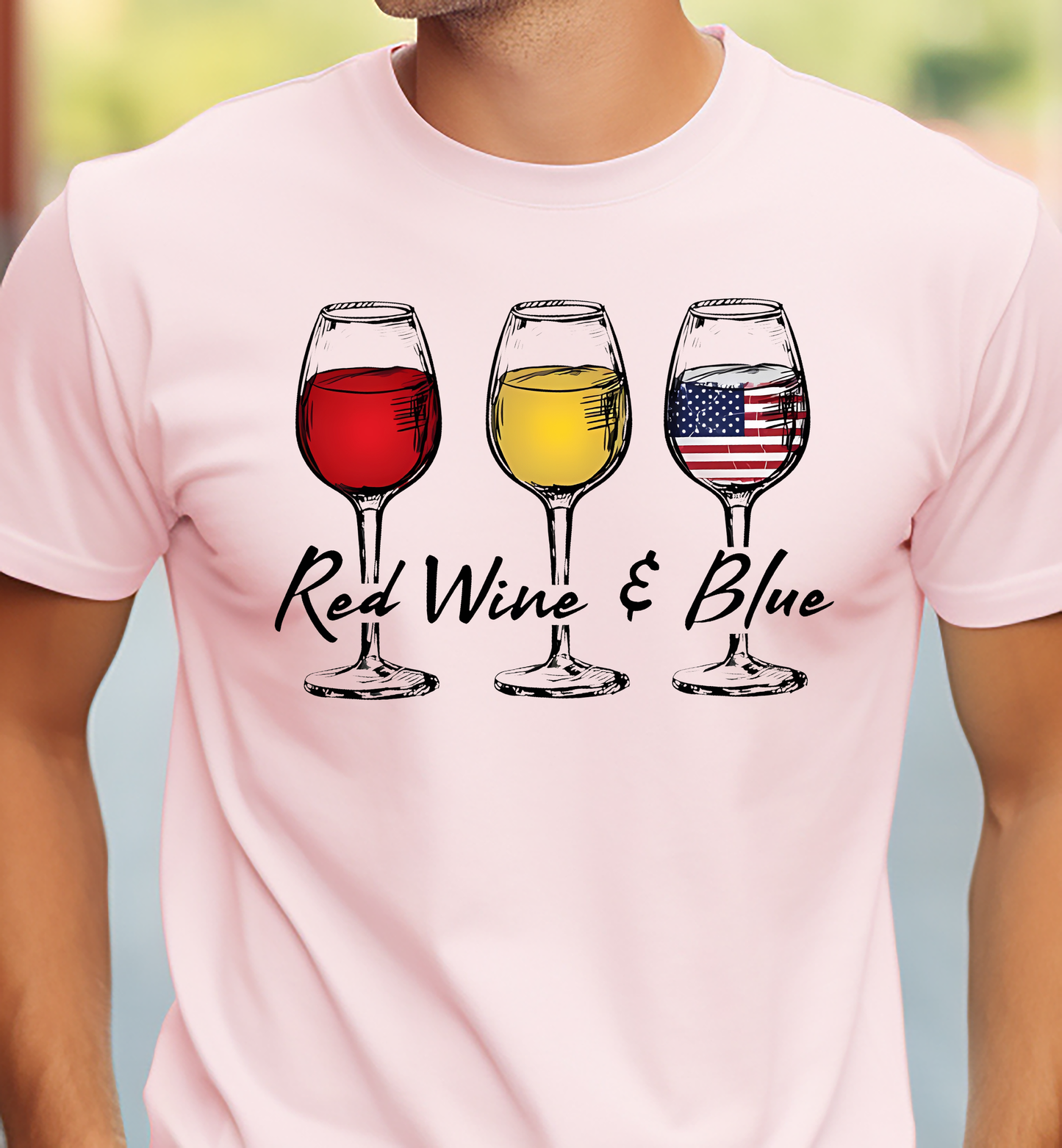 Red Wine & Blue - 4th of July - DTF Transfer