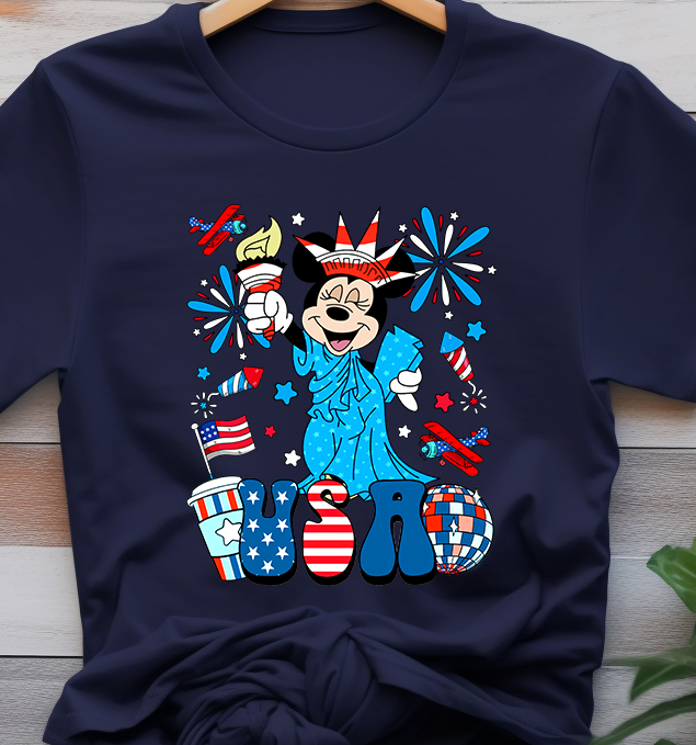 USA Retro Mickey Mouse  - 4th of July - DTF Transfer