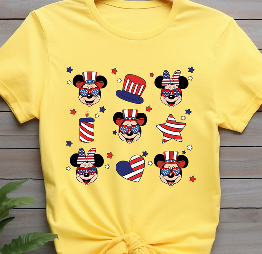 Mickey Mouse-4th Of July-USA Flag - 4th of July - DTF Transfer