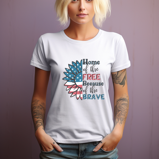 USA-Land of the Free Because of the Brave   - 4th of July - DTF Transfer