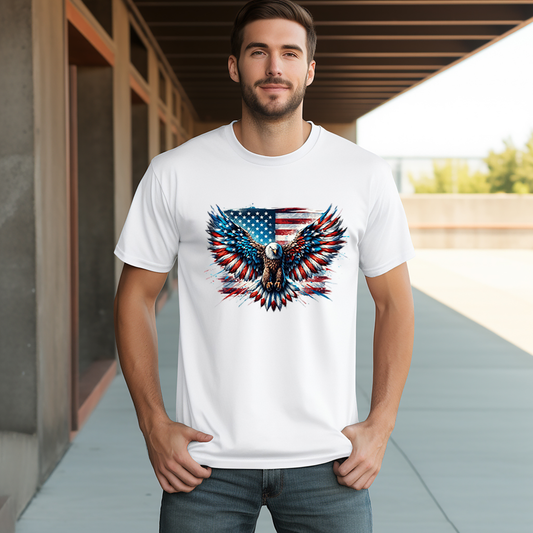 Patriotic Eagle - USA Flag   - 4th of July - DTF Transfer