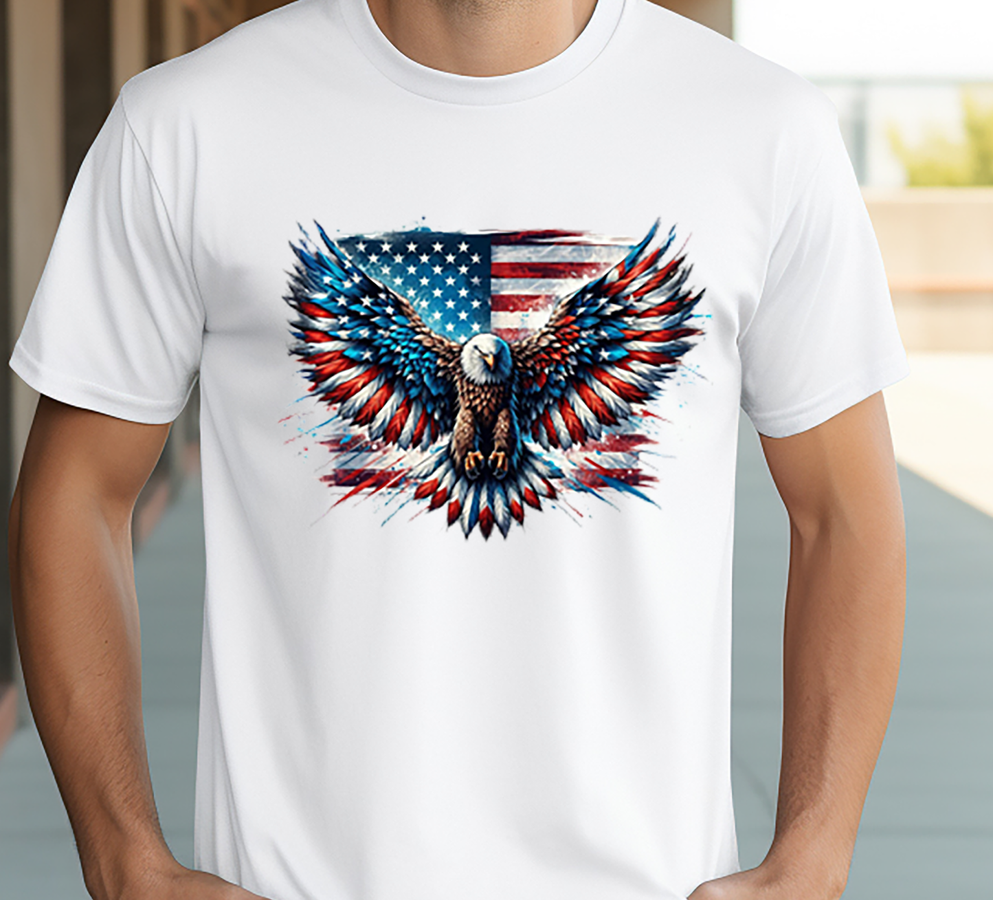 USA Patriotic Eagle Flag  - 4th of July - DTF Transfer