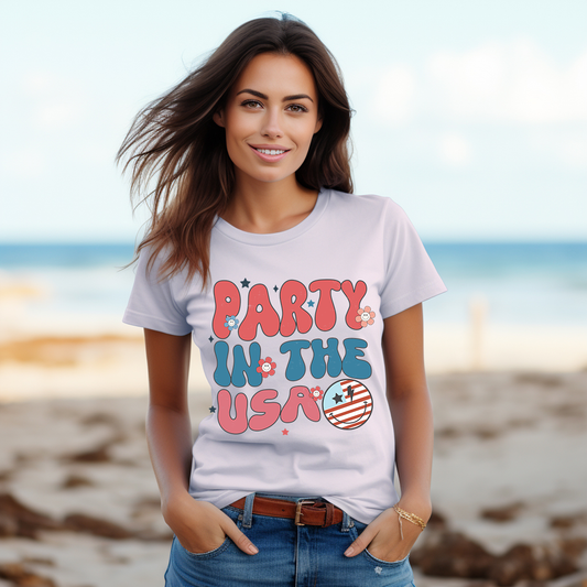 Party In The USA - Retro - 4th of July - DTF Transfer