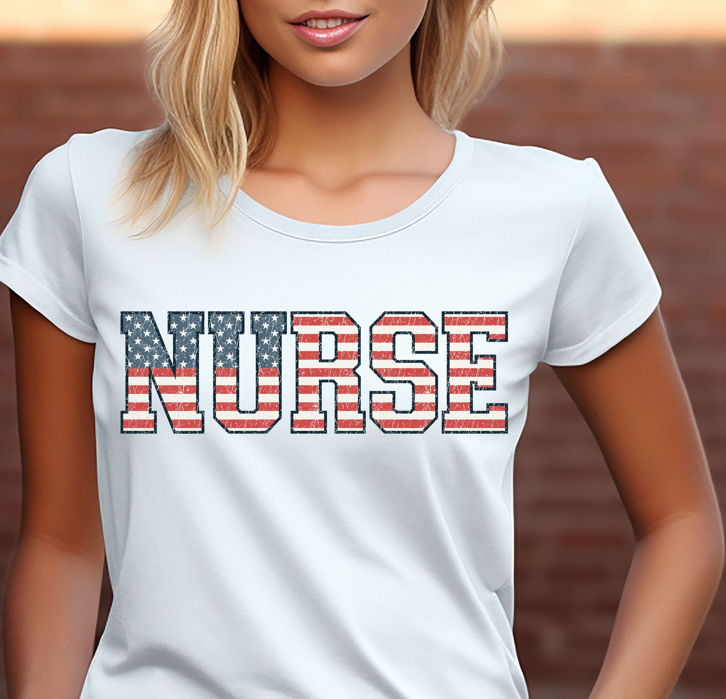 Nurse Letter with USA Flag   - 4th of July - DTF Transfer