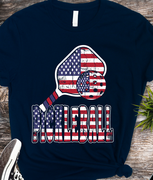 Pickleball American Flag - Pickleball - DTF Transfer