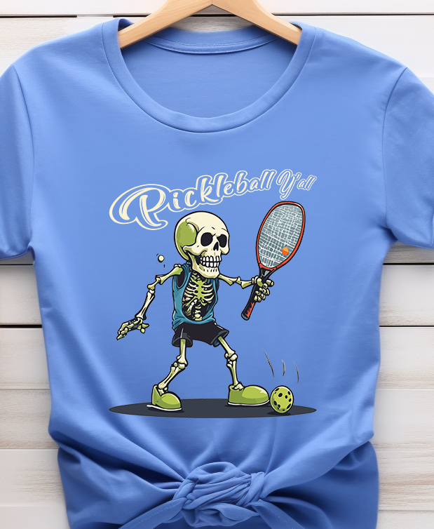 Pickleball with Vintage Skeleton - Pickleball - DTF Transfer